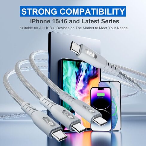 كابل شحن متعدد SIQIWO 100 واط USB C، 4FT-1Pack PD3.0 كابل شحن سريع in Kuwait