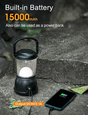LED Camping Lantern Rechargeable, Up to 336H Running Time Super Tent Light, 15000mAh/1500LM Emergency Light for Hurricane, Power Outages, Home, Hiking, IPX5 Water-Resistant in Saudi Arabia