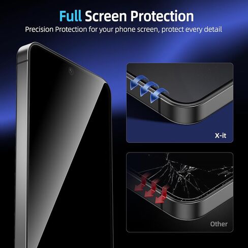 X-it لهاتف Samsung Galaxy S26 واقي شاشة للخصوصية [محاذاة تلقائية/إزالة الغبار]، خالي من الفقاعات، [معرف بصمة الإصبع بالموجات فوق الصوتية بنسبة 100%] سهل التركيب، تغطية كاملة مضادة للتجسس [غير زجاجي] عبوتان in Kuwait
