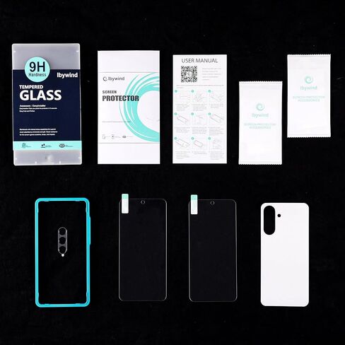 Ibywind Screen Protector For Samsung Galaxy A26 5G 6.64"(2 Pack),9H Hardness Tempered Glass,With 1Pc Camera Lens Protector,1Pc Back Carbon Fiber Film,Easy to Install in Saudi Arabia