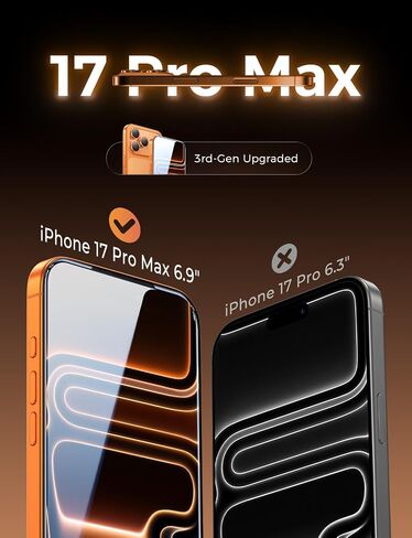MAGIC JOHN 3rd Gen Upgraded for iPhone 17 Pro Max Screen Protector,3 pack in Saudi Arabia