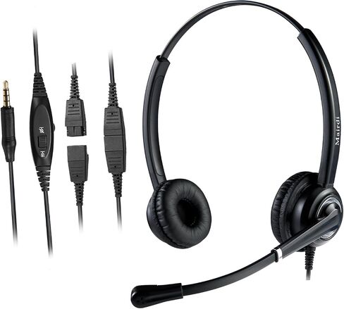 MAIRDI Cell Phone Headset with Microphone Noise Canceling, PC Laptop Headset 3.5mm Jack for Office Work, Phone Headset for iPhone Computer Samsung Androids Tablets Skype Teams Video Conference in Saudi Arabia