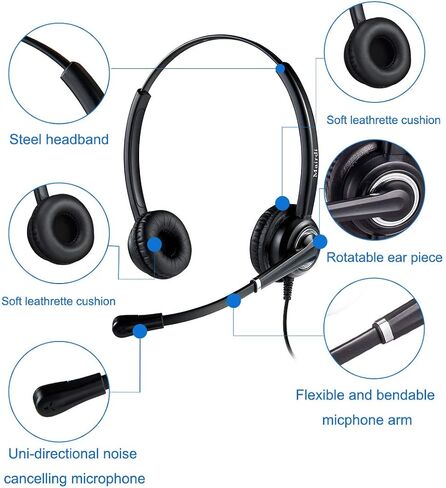 MAIRDI Cell Phone Headset with Microphone Noise Canceling, PC Laptop Headset 3.5mm Jack for Office Work, Phone Headset for iPhone Computer Samsung Androids Tablets Skype Teams Video Conference in Saudi Arabia