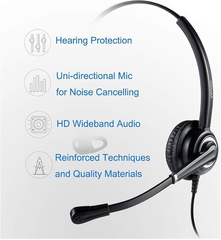 MAIRDI Cell Phone Headset with Microphone Noise Canceling, PC Laptop Headset 3.5mm Jack for Office Work, Phone Headset for iPhone Computer Samsung Androids Tablets Skype Teams Video Conference in Saudi Arabia