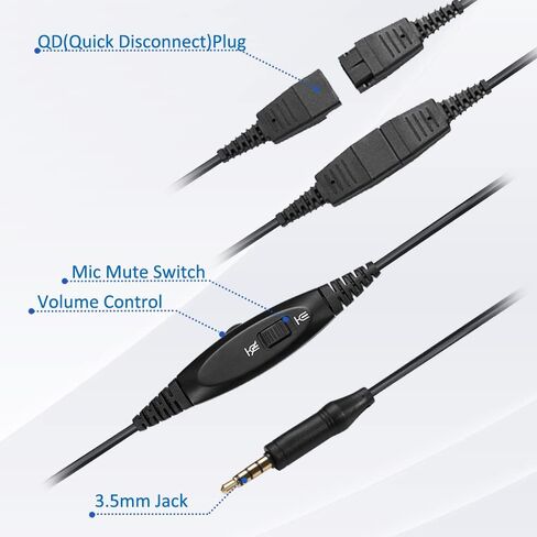 MAIRDI Cell Phone Headset with Microphone Noise Canceling, PC Laptop Headset 3.5mm Jack for Office Work, Phone Headset for iPhone Computer Samsung Androids Tablets Skype Teams Video Conference in Saudi Arabia