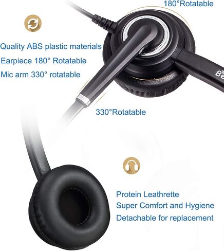 MAIRDI Cell Phone Headset with Microphone Noise Canceling, PC Laptop Headset 3.5mm Jack for Office Work, Phone Headset for iPhone Computer Samsung Androids Tablets Skype Teams Video Conference in Saudi Arabia