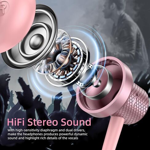 APETOO USB C Headphones Magnetic Wired Earbud with Mic Volume Control Pink in Saudi Arabia
