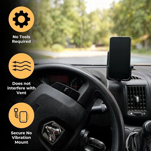 Phone Mount for the RAM ProMaster (2014-2021) - Custom Exact-Fit Dashboard Cell Phone Holder - No Drill Tool-Less Install,- Fits Large Phones iPhone 15 Pro Max, Galaxy S24 in Saudi Arabia