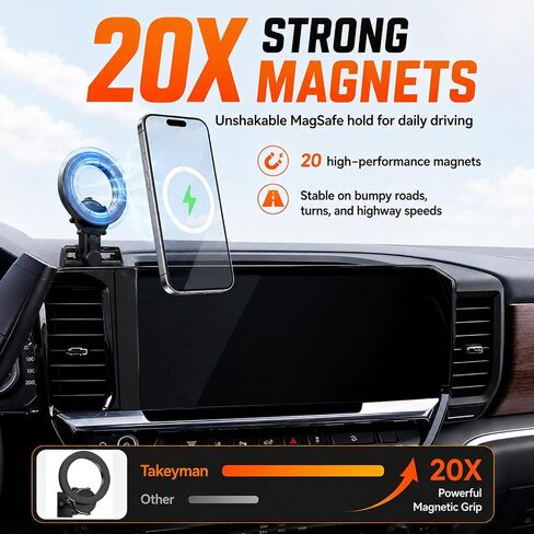 Magnetic Phone Mount for Chevrolet Silverado 1500 2022-2026 for GMC Sierra 1500 2022-2026 for Sierra 2500HD 3500HD 2024-2026, 13.4-Inch Touchscreen Compatible with MagSafe in Saudi Arabia