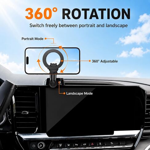 Magnetic Phone Mount for Chevrolet Silverado 1500 2022-2026 for GMC Sierra 1500 2022-2026 for Sierra 2500HD 3500HD 2024-2026, 13.4-Inch Touchscreen Compatible with MagSafe in Saudi Arabia