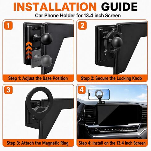 Magnetic Phone Mount for Chevrolet Silverado 1500 2022-2026 for GMC Sierra 1500 2022-2026 for Sierra 2500HD 3500HD 2024-2026, 13.4-Inch Touchscreen Compatible with MagSafe in Saudi Arabia