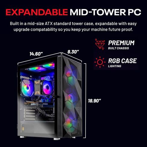 Skytech Gaming Storm Gaming PC, AMD Ryzen 5 5500 3.6GHz, NVIDIA RTX 5050 8GB, 1TB NVMe SSD, 32GB DDR4 RAM 3200, 650W Gold PSU, Wi-Fi, Win 11, Desktop in Saudi Arabia