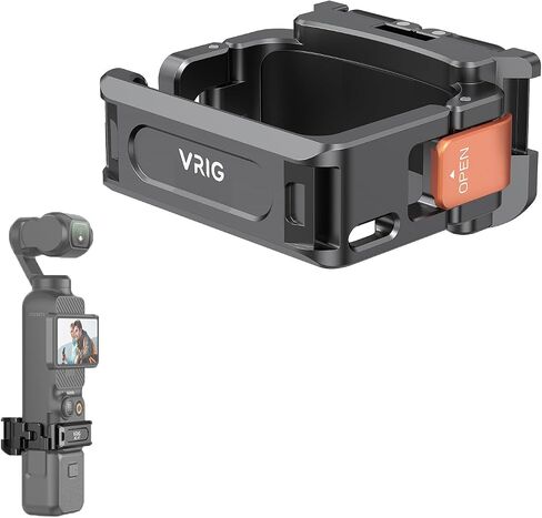 VRIG OSMO Pocket 4/3 Cage Expansion Adapter, Aluminum Alloy Mount Metal Bracket with 1/4" Screw Holes/GoPro Adapter/Cold Shoe/Osmo Action Quick-Release Compatible with DJI Osmo Pocket 4/3,Xtra Muse in Saudi Arabia