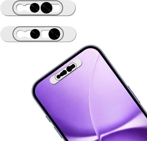 Front Camera Privacy Cover Compatible for iPhone 17/16/15/14 Pro & Pro Max, [2 Pack] Anti-Spy Lens Protector, On/Off Face ID Compatible Slide Cover, Camera Protector for Privacy & Security (Black) in Saudi Arabia