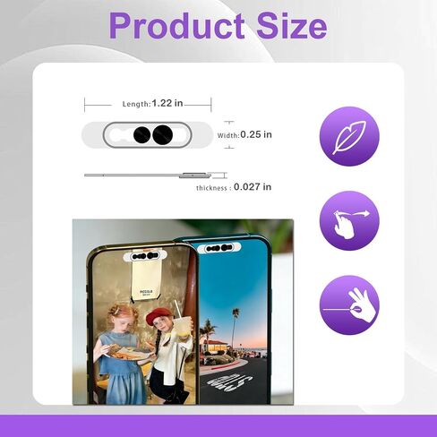 Front Camera Privacy Cover Compatible for iPhone 17/16/15/14 Pro & Pro Max, [2 Pack] Anti-Spy Lens Protector, On/Off Face ID Compatible Slide Cover, Camera Protector for Privacy & Security (Black) in Saudi Arabia