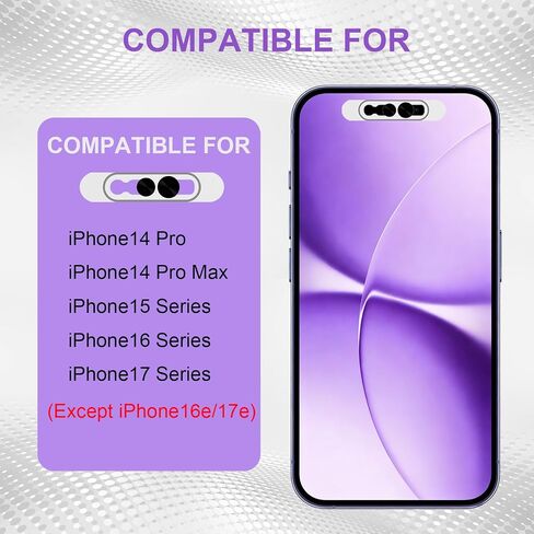Front Camera Privacy Cover Compatible for iPhone 17/16/15/14 Pro & Pro Max, [2 Pack] Anti-Spy Lens Protector, On/Off Face ID Compatible Slide Cover, Camera Protector for Privacy & Security (Black) in Saudi Arabia