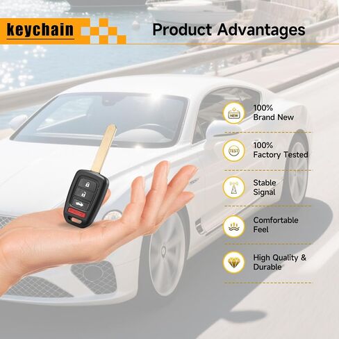 2 Pcs Smart Key Fob Replacement Fits for Honda Civic 2016 2017 2018 2019 2020 Honda Accord 2016-2017 Car Keyless Entry Remote MLBHLIK6-1TA 35118-T2A-A60 433MHz in Saudi Arabia