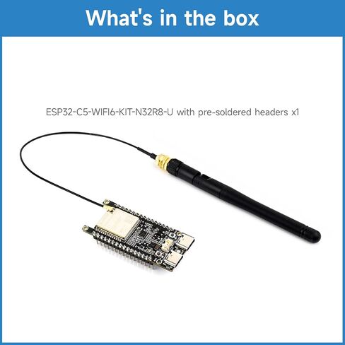 KLAYERS ESP32-C5 Dual-Band WF 6 Development Board, 240MHz RISC-V Processor，N32R8-UM,with Header,with an-Tenna in Kuwait