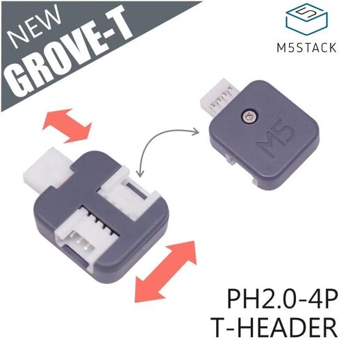 M5Stack Grove-T Connector (Single Pack), HY2.0-4P Splitter 1 to 2, Expansion Port Adapter, Suports I2C Devices with the Same Address or Other Bus protocols 4.0g (1 Pack) in Saudi Arabia