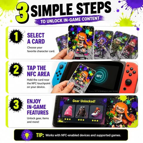 27 PCS Splat NFC Mini Cards, Reusable Cards for Nintendo Switch in Saudi Arabia