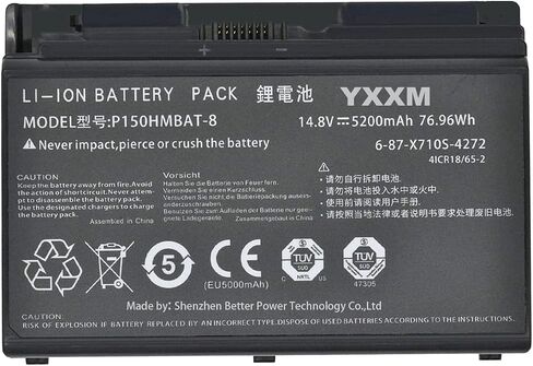 بطارية كمبيوتر محمول جديدة X710S لـ CLEVO 6-87-X710S-4271 6-87-X710S-4272 6-87-X710S-4J72 für CLEVO P170EM P170HM 14.8V 5200mAh in Kuwait