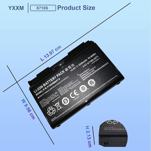بطارية كمبيوتر محمول جديدة X710S لـ CLEVO 6-87-X710S-4271 6-87-X710S-4272 6-87-X710S-4J72 für CLEVO P170EM P170HM 14.8V 5200mAh in Kuwait