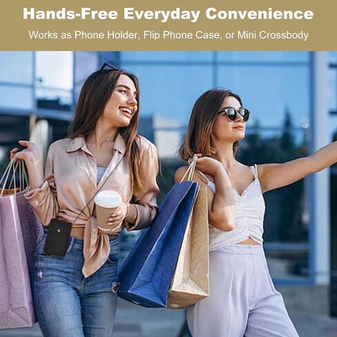 Cell Phone Pouch for Around the Neck Black PU Leather Necklace Holder with Adjustable Lanyard Flip Case and Carrier for Small Travel Purse and Credit Card Holder Hands-Free Mobile Bag in Saudi Arabia