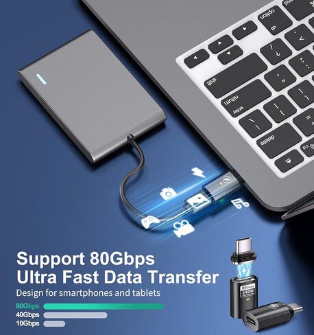 240W USB-C Magnetic Adapter 240W, 80Gbps Data Transfer, 16K Video Output in Saudi Arabia