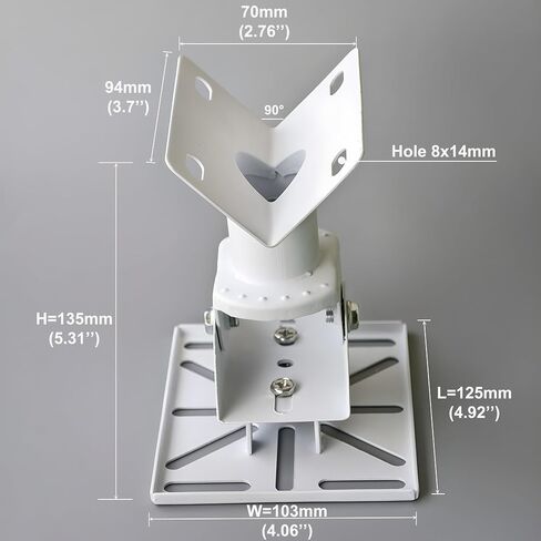90° Right Angle CCTV PTZ Dome Camera Wall Corner Mounting Bracket, Aluminum Alloy Crossbar Holding Pole Mount Security Camera Integrated Clamp Bracket in Saudi Arabia