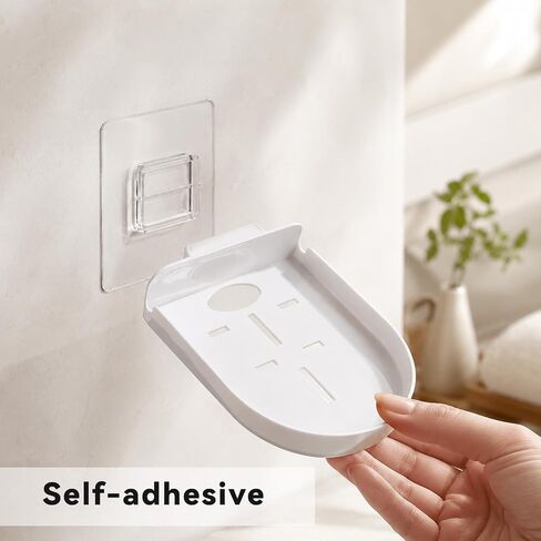 4 Pack Adhesive Security Camera Wall Mount, Universal Monitor Brackets with Cable Clips Self Adhesive Versatile Surveillance Holder Small Wall Shelf for Bedroom Kitchen Living Room White in Saudi Arabia