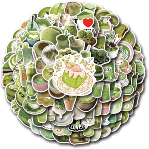 105PCS Matcha Aesthetic Stickers, Summer Drink Cake Waterproof Graffiti Stickers Pack for Kindle, Suitcase, Laptop, Journal, Water Bottle, Scrapbook, Skateboard, Kawaii Anime Decals for Adults in Saudi Arabia