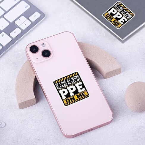 (3Inch) 4Pcs Funny PPE Stickers, Workplace Safety Stickers for Workers in Saudi Arabia