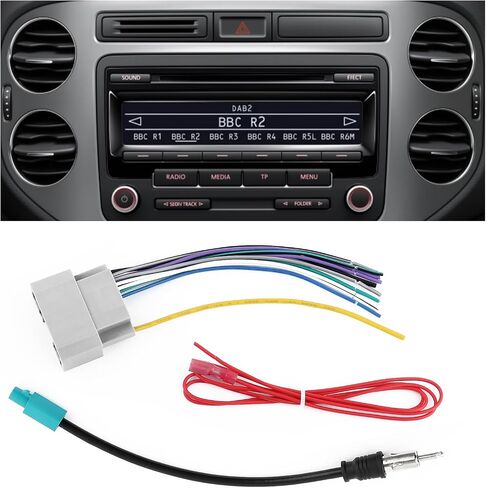 Car Radio Wiring Harness Kit,Aftermarket Car Radio Wire Harness Kit Compatible with Chrysler Jeep Dodge,Cars Stereo Wiring Harnesses Kits with Antenna Adapter & Butt Connectors in Saudi Arabia
