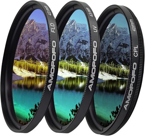 43mm 3-Piece Camera Lens Filter Set, UV/CPL/FLD Multi-Coated Optical Filter Kit for DSLR Photography in Saudi Arabia