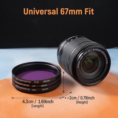 43mm 3-Piece Camera Lens Filter Set, UV/CPL/FLD Multi-Coated Optical Filter Kit for DSLR Photography in Saudi Arabia