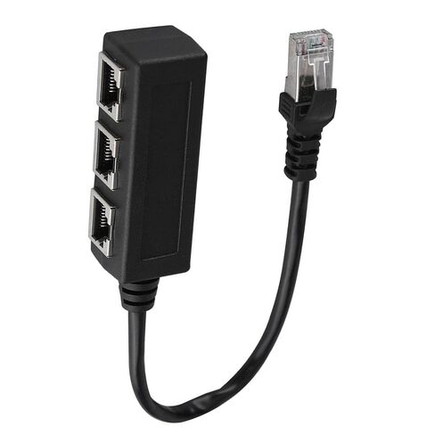 Acouto Ethernet Extension Cord Splitter 1 Male to 3 Female Port, HighQuality Cable for Optimized Internet Connection, Perfect for Home Office and Gaming, GoldPlated, 1 Unit in Saudi Arabia