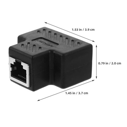 3 Pack Rj45 Ethernet Splitter Cable Connector, Plug and Play Black Plastic in Saudi Arabia