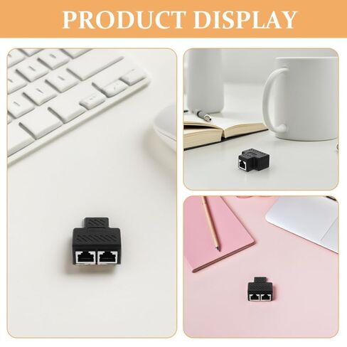 3 Pack Rj45 Ethernet Splitter Cable Connector, Plug and Play Black Plastic in Saudi Arabia