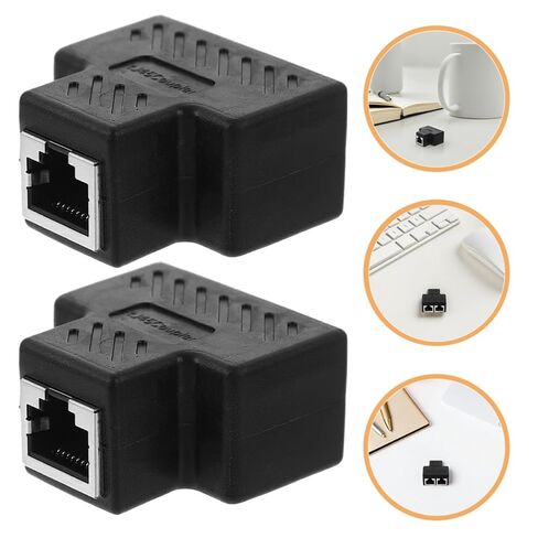 3 Pack Rj45 Ethernet Splitter Cable Connector, Plug and Play Black Plastic in Saudi Arabia