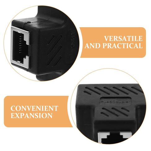 3 Pack Rj45 Ethernet Splitter Cable Connector, Plug and Play Black Plastic in Saudi Arabia
