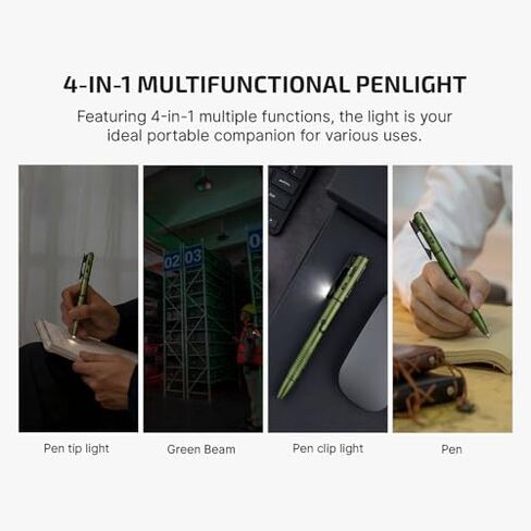 OLIGHT O'Pen 3 4-in-1 Pen Flashlight OD Green with 3 Ballpoint Refills in Saudi Arabia