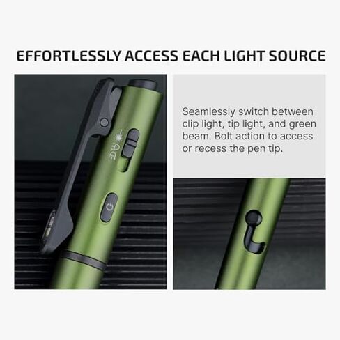 OLIGHT O'Pen 3 4-in-1 Pen Flashlight OD Green with 3 Ballpoint Refills in Saudi Arabia