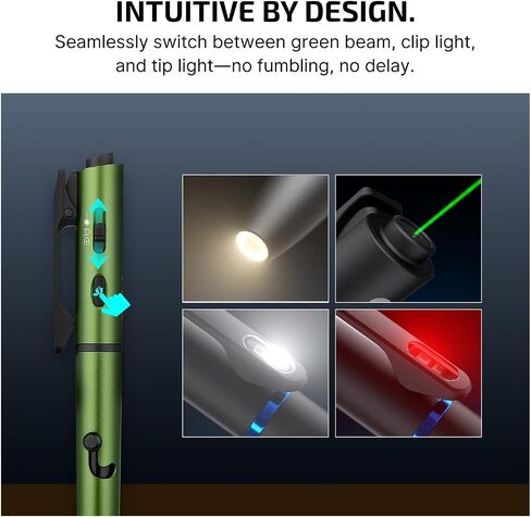 OLIGHT O'Pen 3 4-in-1 Pen Flashlight OD Green with 3 Ballpoint Refills in Saudi Arabia