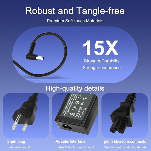 65W 45W Computer Charger Smart Blue Tip 4.5mm Compatible with HP in Saudi Arabia
