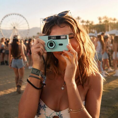 LENSY 35mm Film Camera – Reusable, Point and Shoot, Focus Free, Built-in Flash, Easy to Use for Beginners & Kids – Batteries & Wrist Strap Included (Mint Green) in Saudi Arabia