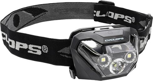 Cyclops HL500 Headlamp | Tactical Durable Lightweight Compact Adjustable Headband Weather Resistant IPX6 Bright LED 500 Lumen Head Flashlight | AAA Batteries Included in Saudi Arabia