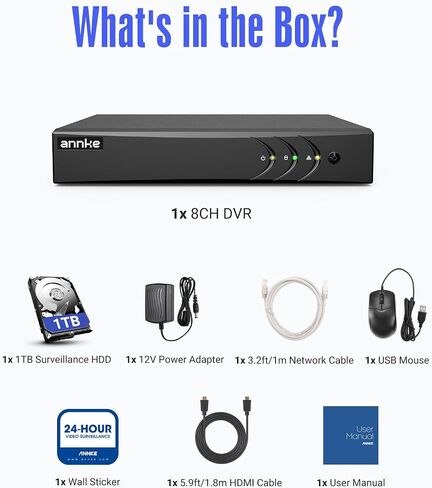 مسجل فيديو رقمي ANNKE 3K Lite 8CH Hybrid 5 في 1، محرك أقراص ثابتة سعة 1 تيرابايت in Kuwait