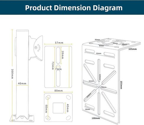 Heavy Duty Outdoor Security Wall Mount with L Plate, 360° Rust Resistant Bracket, Supports Solar Panels for Bullet Dome Cameras, Compatible with Ring, Arlo, Reolink, Hikvision for Garage Patio in Saudi Arabia