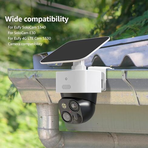 2 Pack Stainless Steel Gutter Mount Bracket for Eufy SoloCam S340 S330 E30, No Drill Security Camera Gutter Clip Weatherproof Heavy Duty in Saudi Arabia