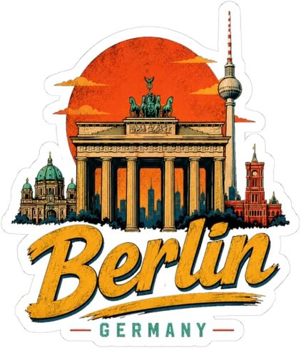Vintage Berlin Germany Sticker Travel Souvenir Capital City Decal Gift in Saudi Arabia